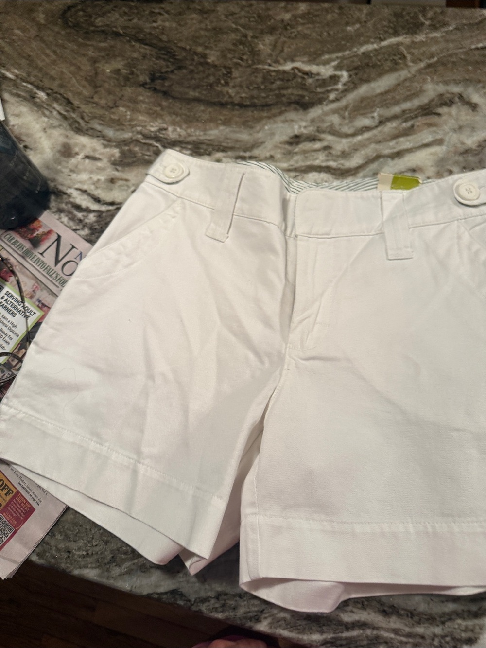 Lee Women's White Casual Bermuda Shorts